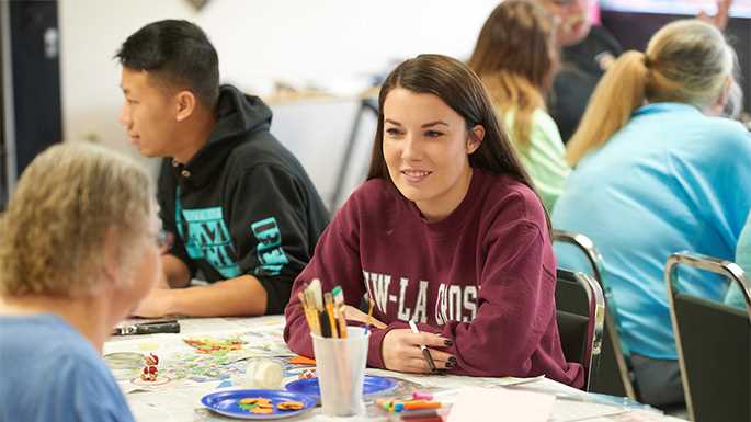 UWL therapeutic recreation students create craft projects for residents at the Ping Manor in La Crosse during the fall semester. 
Read more →
