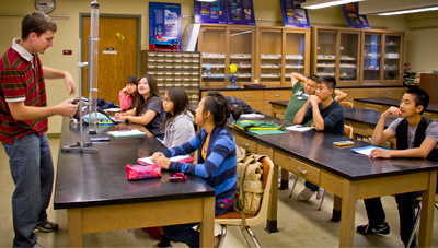 students in a science class