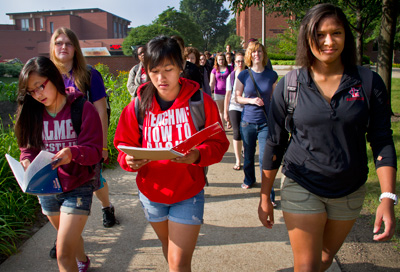 Upward Bound students on the UW-L campus