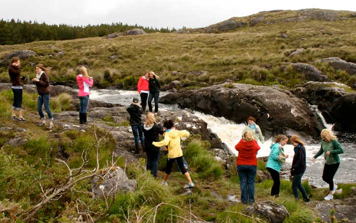 Waterfall in the Connemara Region.