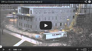 Image of Centennial Hall construction video.