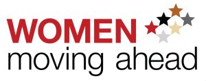 Logo that says "Women Moving Ahead