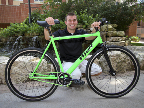 Wyatt Hrudka with bike