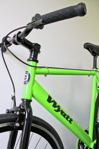 Up close image of 2013 model single-speed bike.