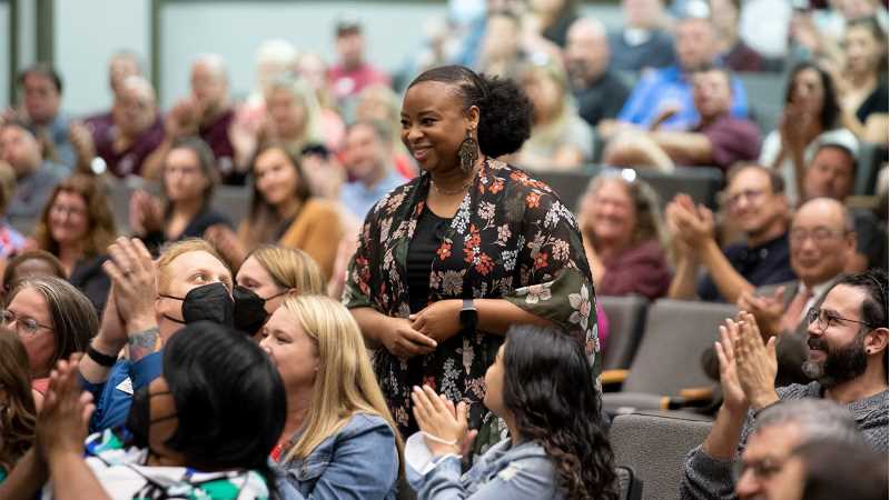 Jazzma Holland, interim assistant director for student leadership in the Office of Multicultural Student Services, is UWL's recipient of the UW System Outstanding Women of Color in Education Award. “I do this work because I love our students and the work that we do,