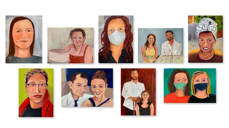 A series of portraits by UWL art professor Jennifer Williams. Williams and other members of the UWL community found a variety of ways to cope with COVID-19 this summer.