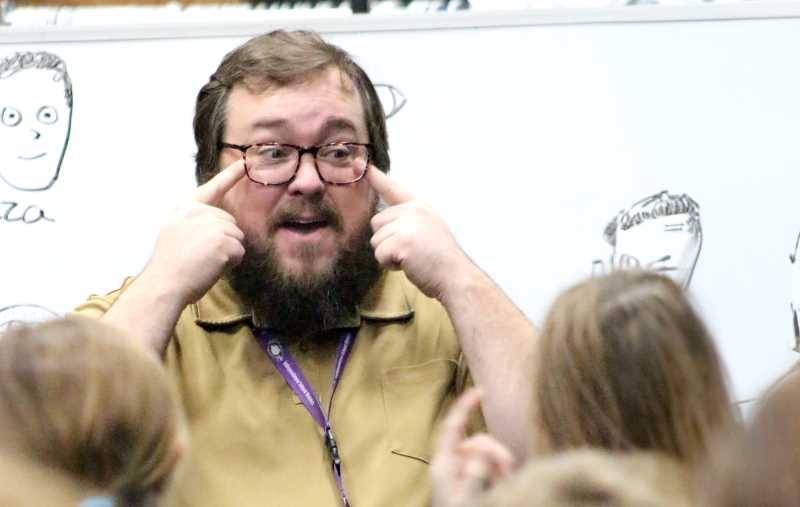 Ryan Jennings is a 2023 Spanish Education alumnus. A high school Spanish/English teacher, Jennings spends his prep periods teaching younger students about Spanish language and culture. Photo courtesy of Benjamin Pierce, Trempealeau County Times.