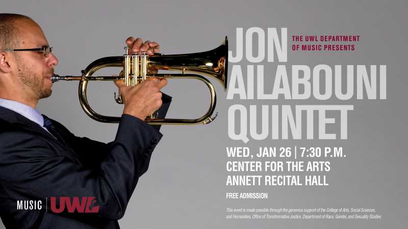 UWL faculty member Jon Ailabouni will join other top musicians from the Coulee Region for a concert exploring COVID-19 lockdown themes such as loneliness, connection, fear and hope. The concert is set for Wednesday, Jan. 26, at 7:30 p.m. in Annett Recital Hall at the UWL Center for the Arts.