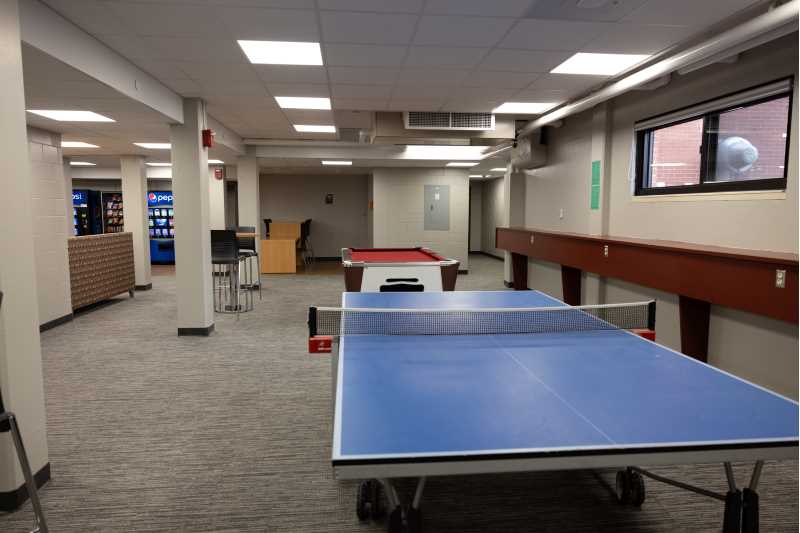 Fun and games: Recreational areas were updated in Laux Hall.