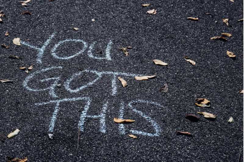 Sidewalk chalk with writing 