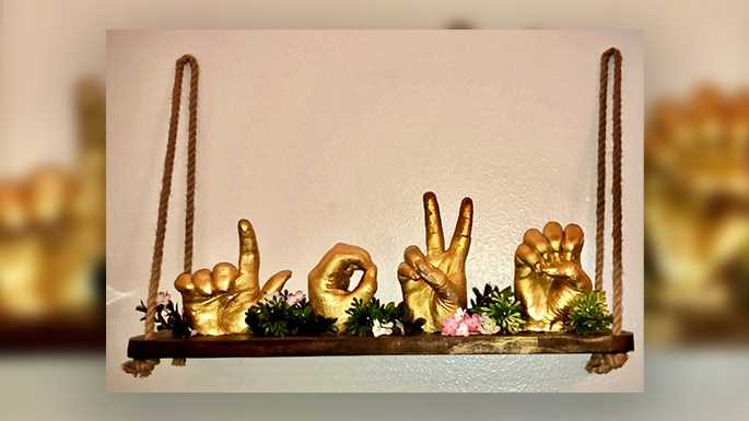 “Love Grows,” a plaster, wood and spray paint work by Maria Landgraf, is one of the works featured in this fall's Senior Exhibition titled