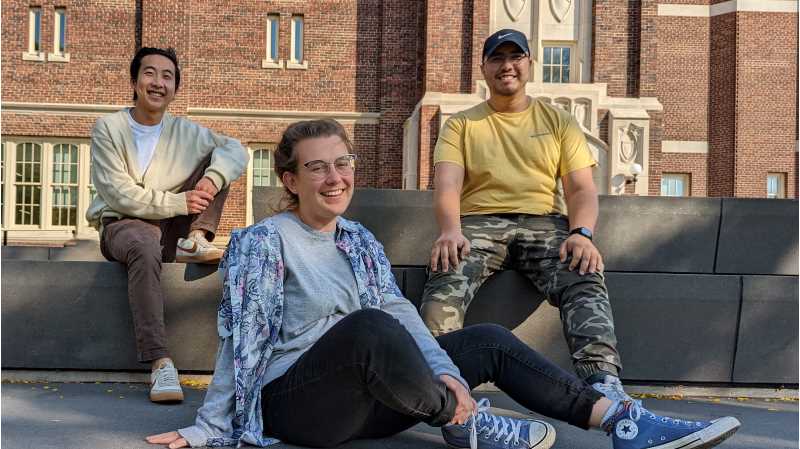 Yeng Shoua Lor, Carolyn Swift and Marcos Cecenas are UWL's inaugural transfer peer mentors. The program aims to create a seamless pathway for Western Technical College students transferring to UWL. 