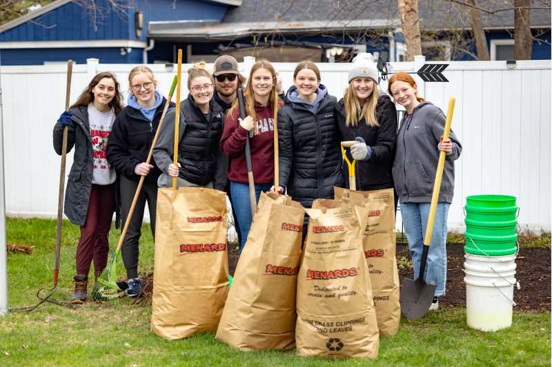 A team of UWL students volunteers as part of Neighbors Day on April 22 in La Crosse.