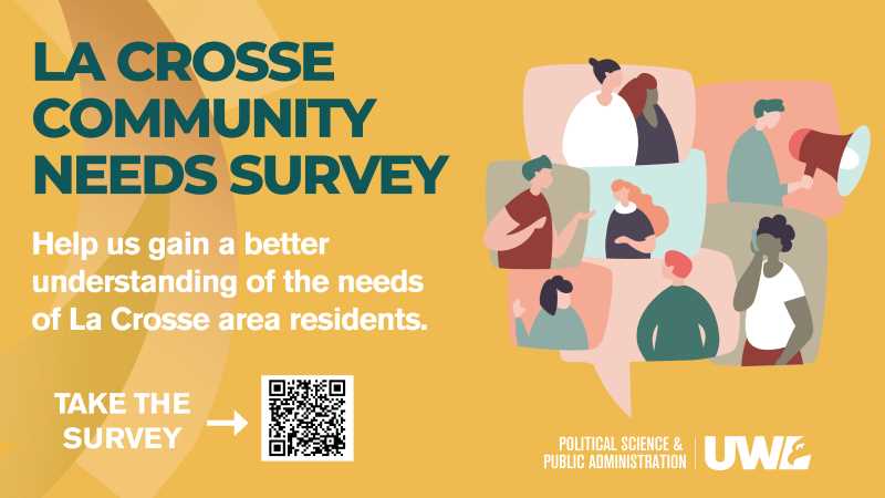 Students in Assistant Professor Kristina LaPlant’s senior capstone course have designed and distributed a community needs assessment to pinpoint the biggest areas of need in the Coulee Region. 
