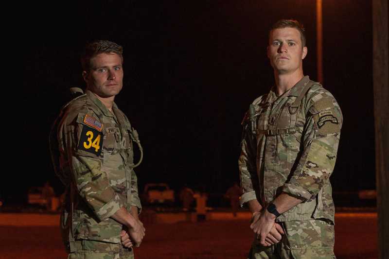 1st Lt. Alastair Keys, ’17, right, and his competition partner, 1st Lt. Vince Paikowski.