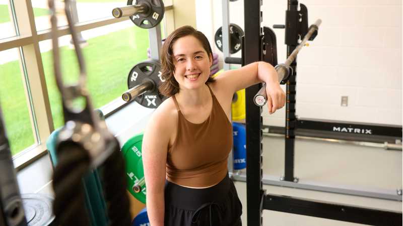 First-year student Anna Hill Hernandez received one-on-one personal training lessons thanks to UWL Rec Sports' new participant grants. The grants are intended to remove financial barriers to recreational activities on campus.
