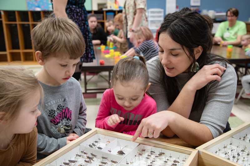 Graduates students from Professor Barrett Klein's biology lab shared a lesson on insects with children from Red Balloon Early Learning Center in La Crosse.