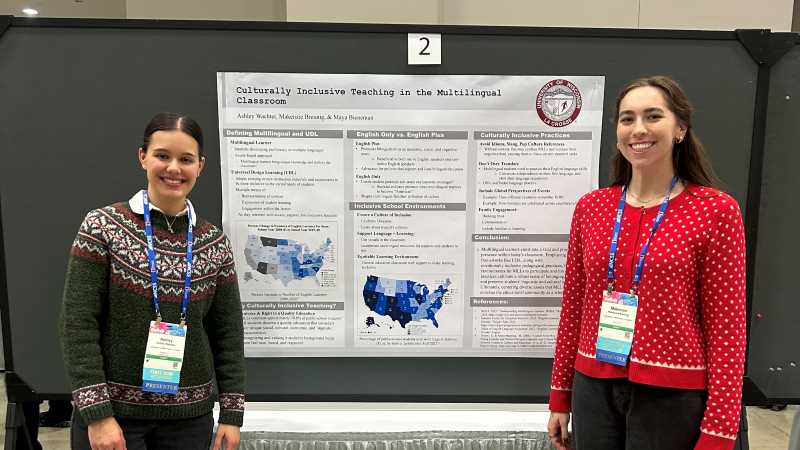 Mackenzie Breunig and Ashley Wachter were among a group of UWL student teachers who presented at the National Council for the Social Studies conference in Washington, D.C.