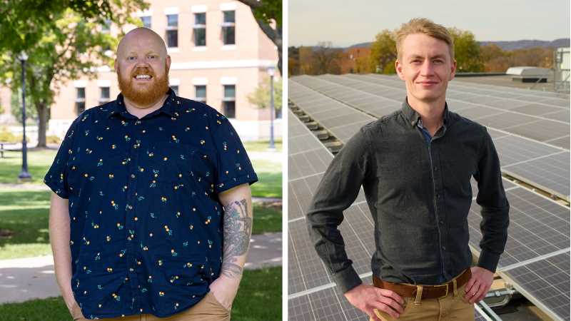 Jake Speer, director of Web & Design, and Andrew Ericson, Sustainability Program manager, are being recognized for their impact on campus and in the community.