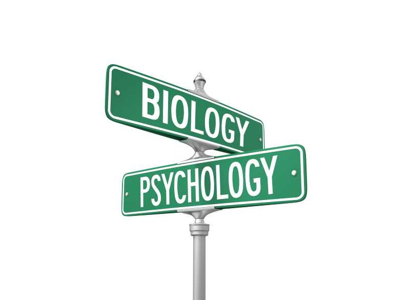 Street signs that say biology and psychology.