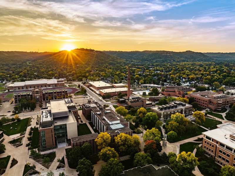 Aerial image of the UW-La Crosse campus