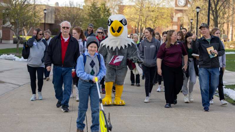 The Walk with an Eagle program at UW-La Crosse matches recreational therapy students with older adults, with the goal of sparking social connections through the simple act of walking and talking. Part of UWL's Community Engaged Learning program, the course is taught by Assistant Professor Jennifer Taylor.