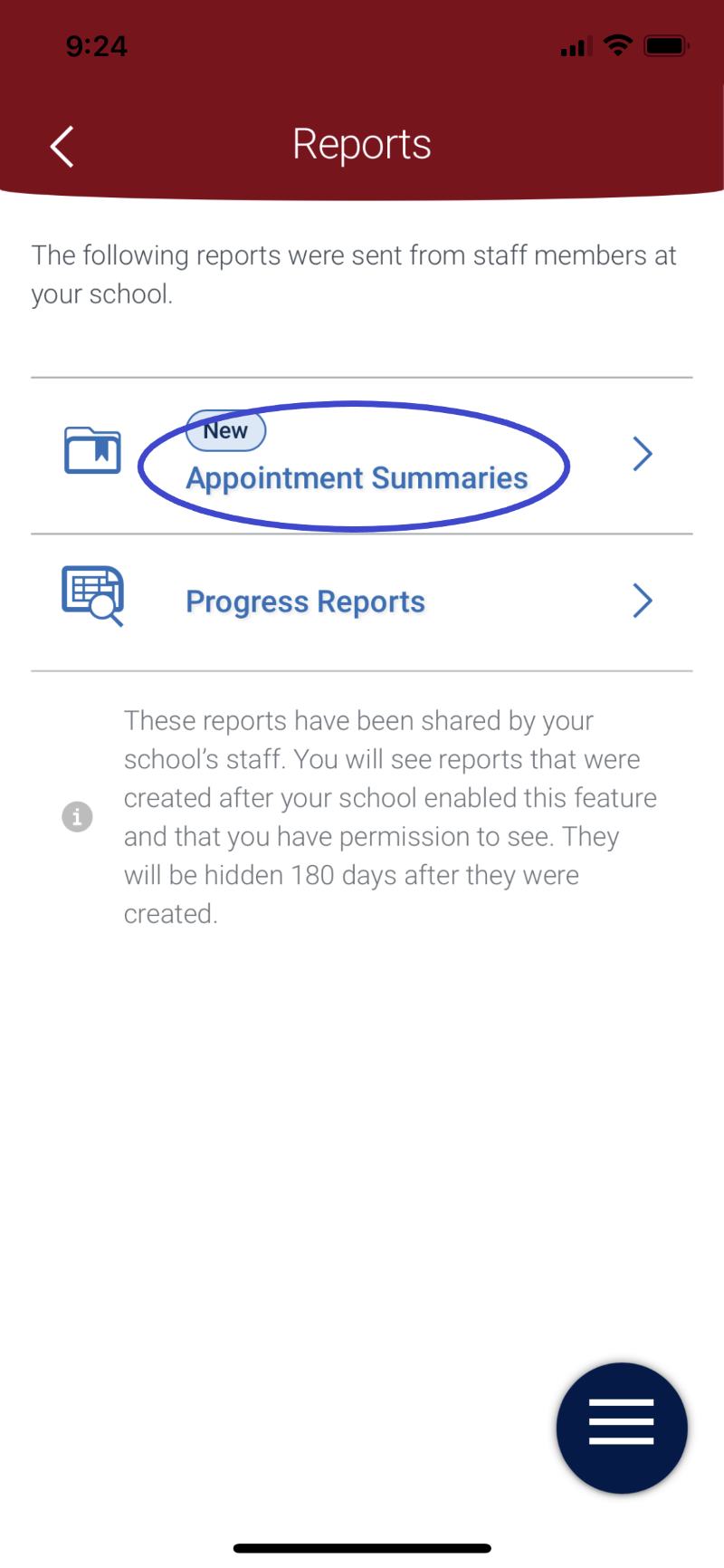 Reports Selection