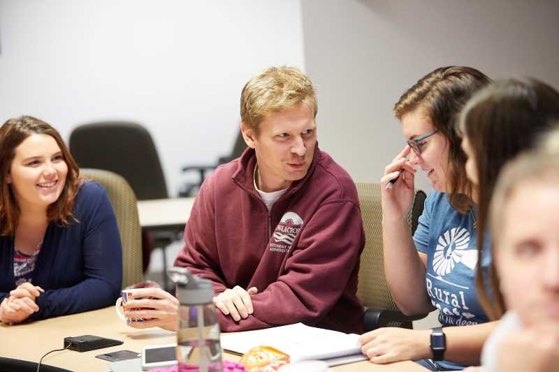 Student Affairs Administration program students in class.