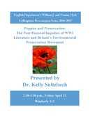 Colloquium Series Flyer: “Poppies and Preservation: The Post-Pastoral Impulses of WWI Literature and Britain’s Environmental Preservation Movement"