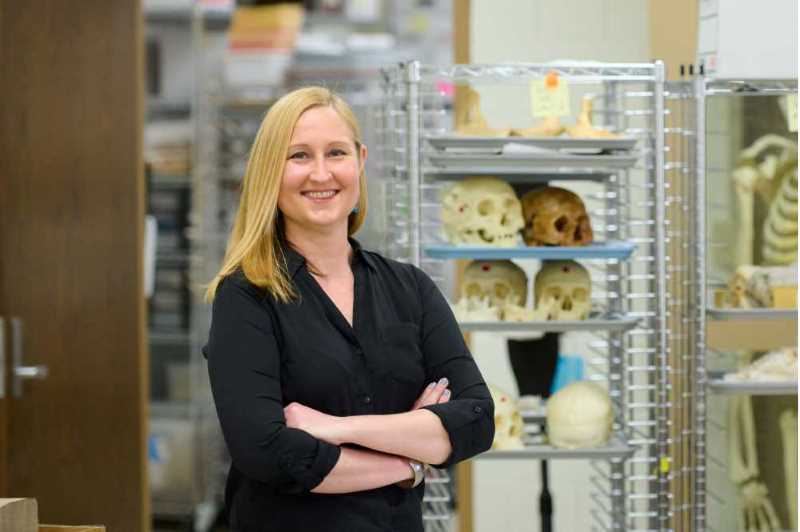 Amy Nicodemus, an assistant professor in the Archaeology & Anthropology Department, is one of six UWL faculty to earn this year's Eagle Teaching Excellence Award.