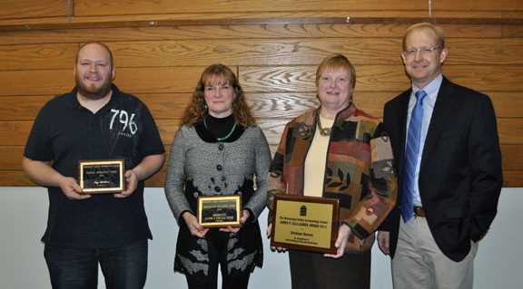 Left to Right: Jay Bittner; Norskedalen Executive Director, Christine Hall: Ruthann Benson; MVAC Director, Timothy McAndrews