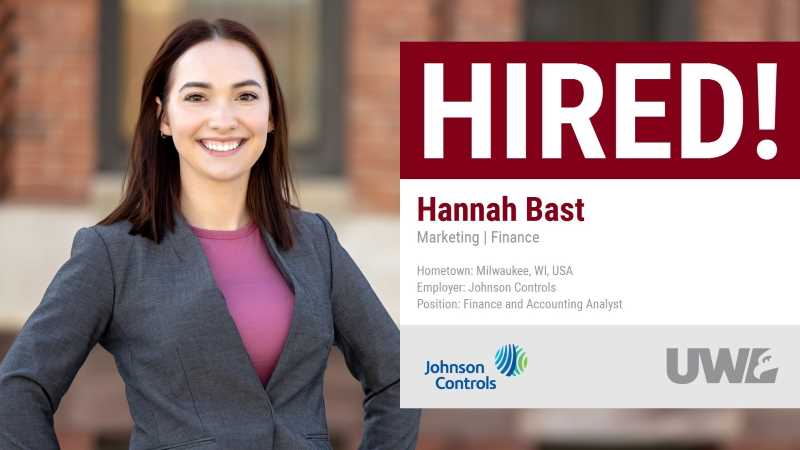 Picture of Hannah Bast, Finance graduate. Hired by Johnson Controls 2023