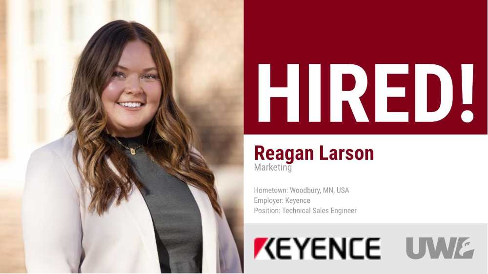 Reagan Larson hired by Keyence as a Technical Sales Engineer