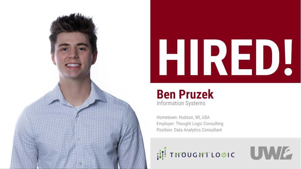 Ben Pruzek hired by Thought Logic Consulting as a Data Analytics Consultant