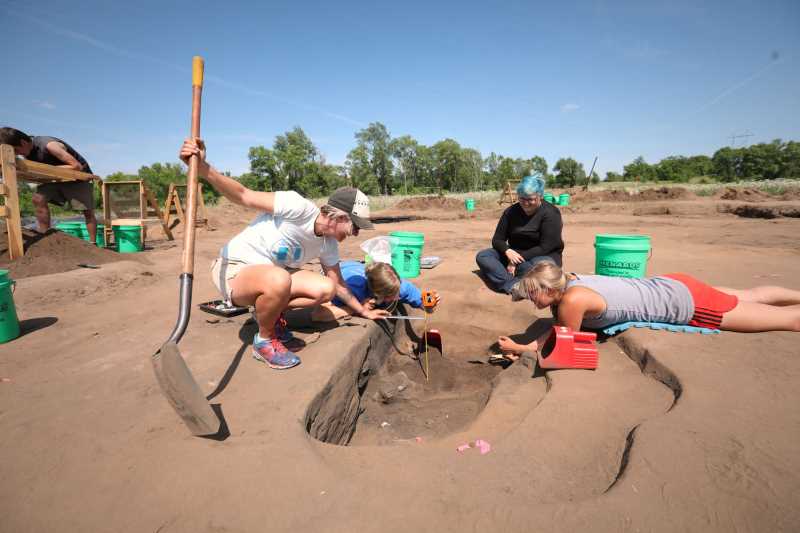 Archaeology field school excavation