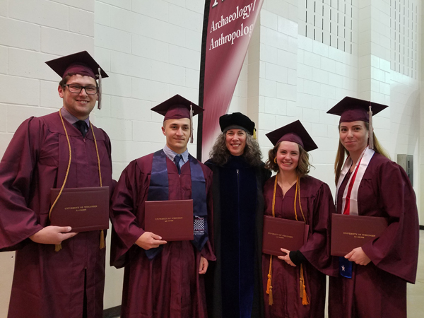 December 2018 grads: From left to right: Kyle Willoughby,  Keagan Rabe,  Ashley Schwartz, and Danielle DuFoe.  One graduate not pictured: Desiree Nelson.