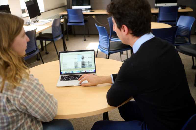 Professor Martin Gomez and Maighdlin McHugh, undergraduate research assistant