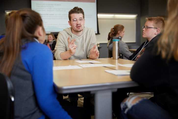 Photo of a UWL World Language Education Student During Classroom Field Experience