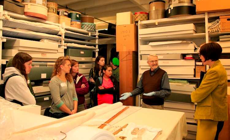 Students on a behind the scenes visit of the La Crosse County Historical Society