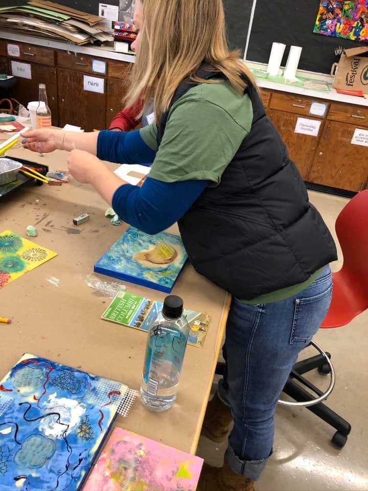 Student in the studio