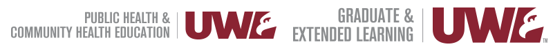 UWL Public Health & Community Health, UWL Graduate & Extended Learning logo