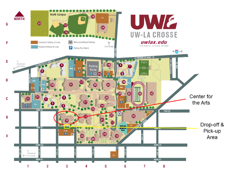 Dropoff/pickup Art Adventures Camp UWLa Crosse