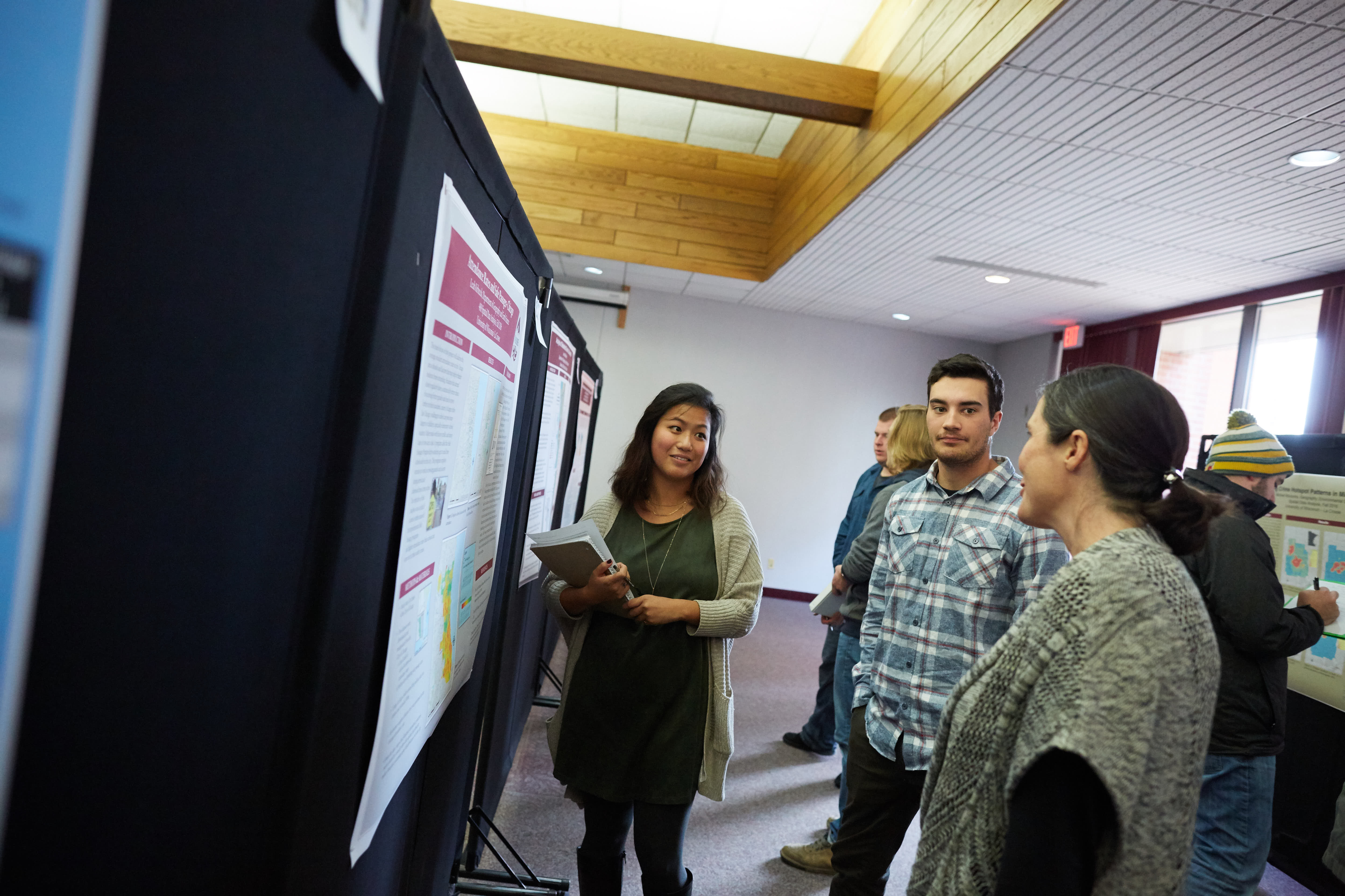 Student presenting research project
