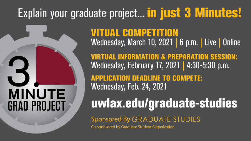 3 Minute Grad Project competition advertisement