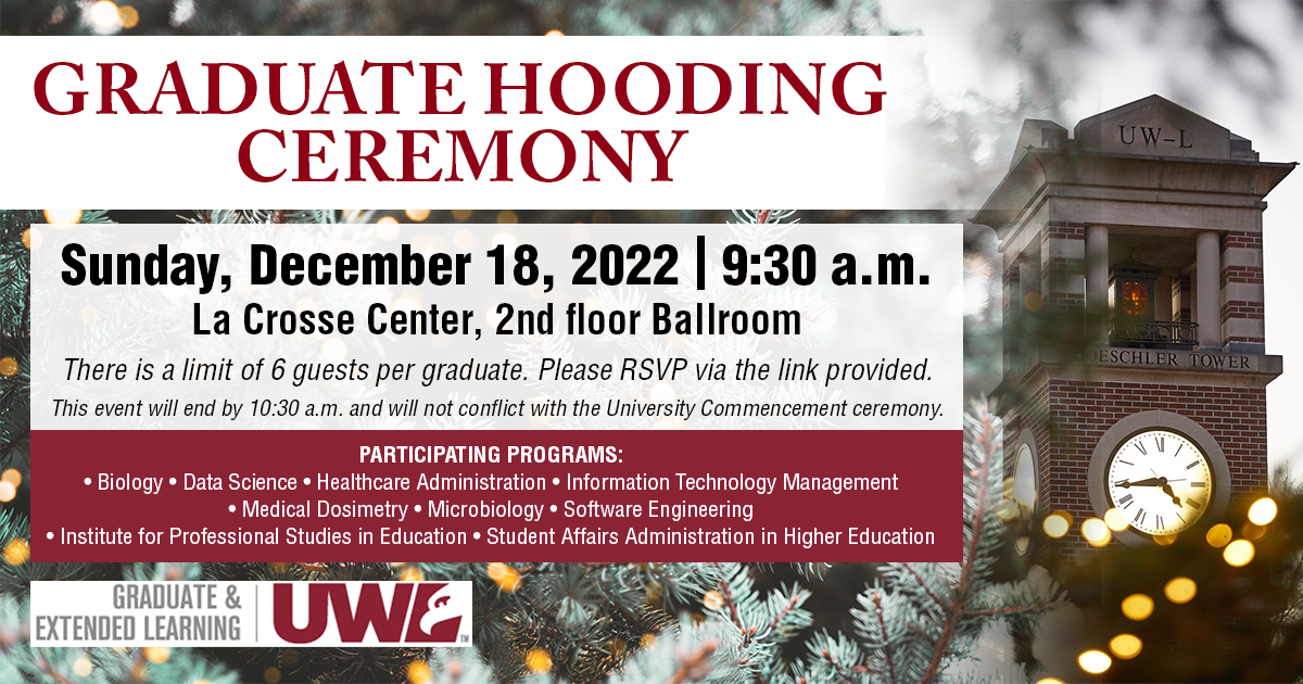 Graduate & Extended Learning Hooding Ceremony invite