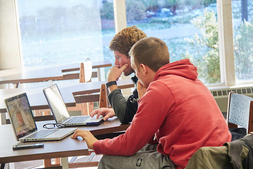 Students with computers