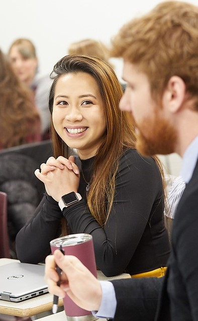 Graduate students in class