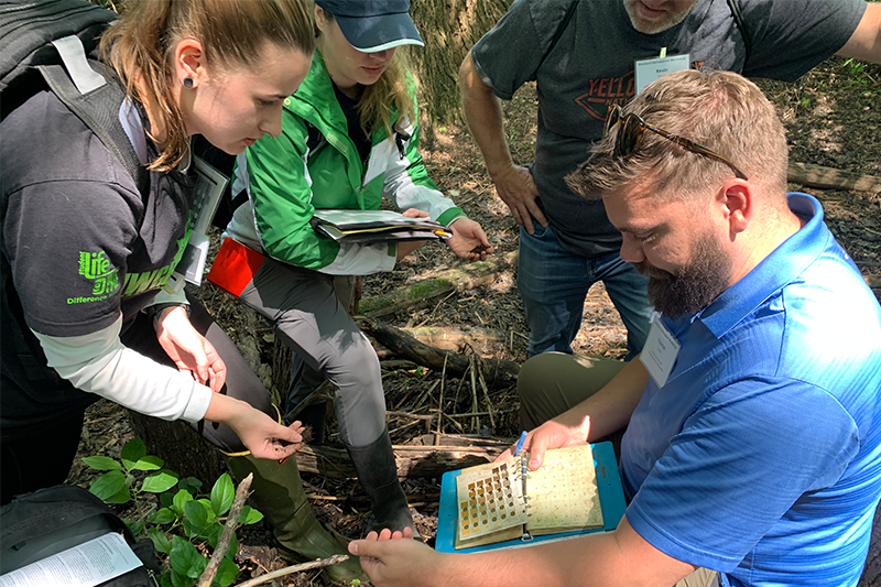 Wetland Delineation students classify soils in the field