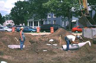 Archaeologist monitoring construction 