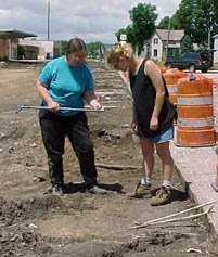 Archaeologists at site 